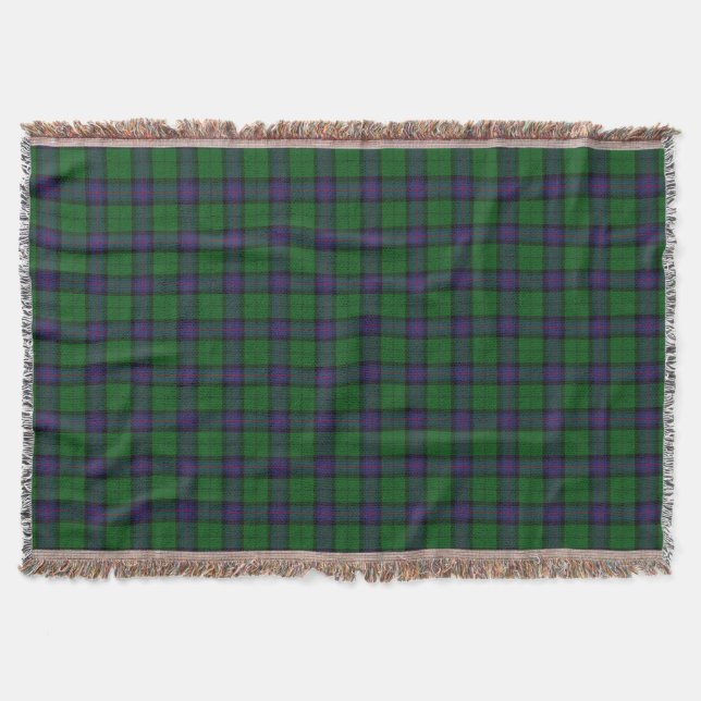 Scottish Clan Armstrong Tartan Throw Blanket (Front)