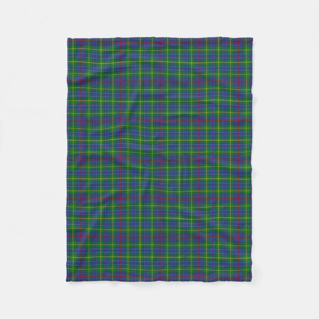 Scottish Clan Bailey Tartan Plaid Fleece Blanket (Front)