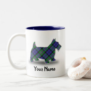 Scottish Clan Baird Tartan Scottish Terrier Two-Tone Coffee Mug