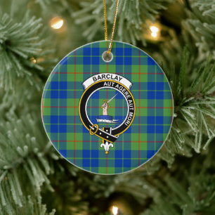 Scottish Clan Barclay Hunting Ancient Tartan and C Ceramic Ornament