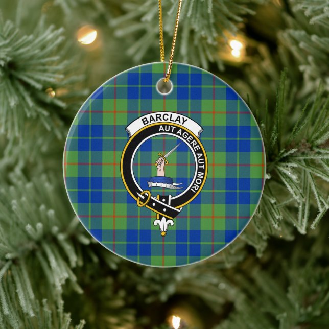 Scottish Clan Barclay Hunting Ancient Tartan and C Ceramic Ornament (Tree)