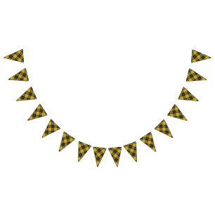 Scottish Clan Barclay Yellow Black Tartan Bunting