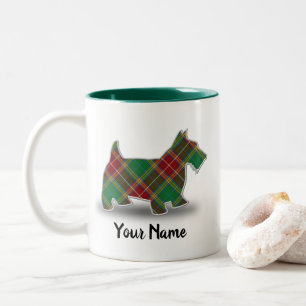 Scottish Clan Baxter Tartan Scottish Terrier Two-Tone Coffee Mug
