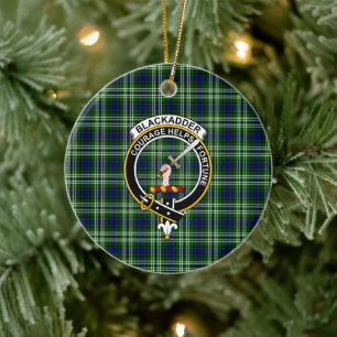 Scottish Clan Blackadder Tartan and Crest Ceramic Ornament