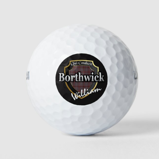 Scottish Clan Borthwick Personalise Your Name Golf Balls (Front)