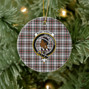 Scottish Clan Borthwick Tartan and Crest Ceramic Ornament
