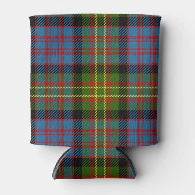 Scottish Clan Bowie Tartan Plaid Can Cooler (Front)