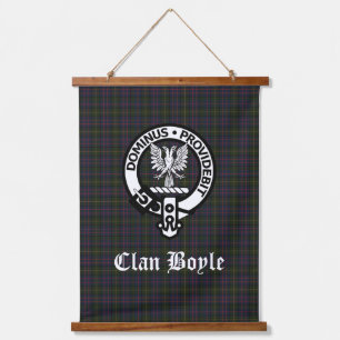 Scottish Clan Boyle Crest Badge & Tartan  Hanging Tapestry