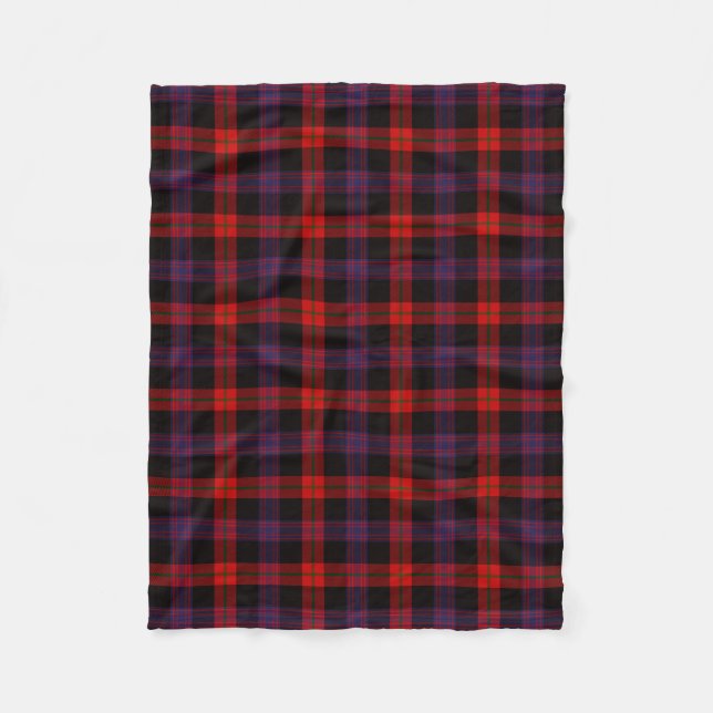 Scottish Clan Brown Tartan Plaid Fleece Blanket (Front)