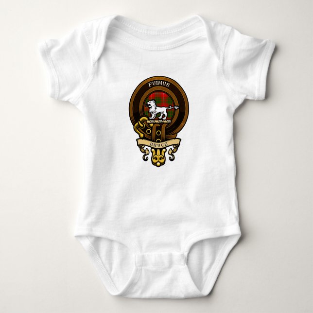 Scottish Clan Bruce Badge and Crest | Coat of Arms Baby Bodysuit (Front)