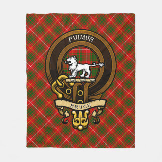 Scottish Clan Bruce Badge and Crest | Coat of Arms Fleece Blanket