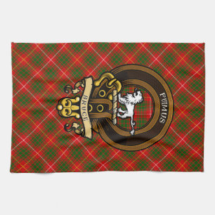 Scottish Clan Bruce Badge and Crest Coat of Arms Tea Towel
