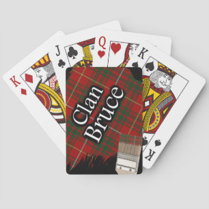 Scottish Clan Bruce Tartan Paint Brush Playing Cards