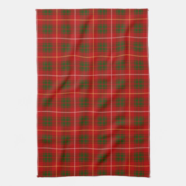 Scottish Clan Bruce Tartan Plaid Tea Towel (Vertical)