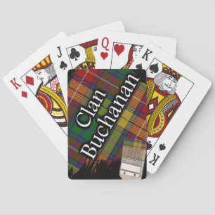 Scottish Clan Buchanan Tartan Paint Brush Playing Cards