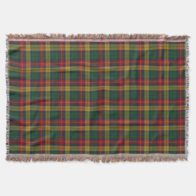 Scottish Clan Buchanan Tartan Throw Blanket (Front)