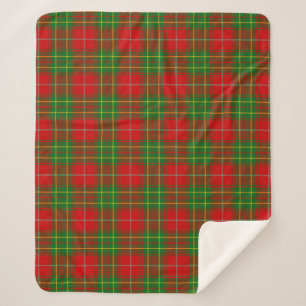 Scottish Clan Burnett Tartan Plaid Sherpa Blanket