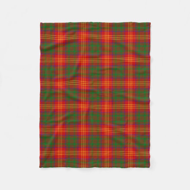 Scottish Clan Burns Tartan Plaid Fleece Blanket (Front)
