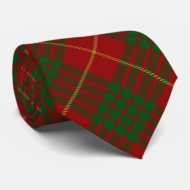 Scottish Clan Cameron Letter C Monogram Tartan Tie (Rolled)