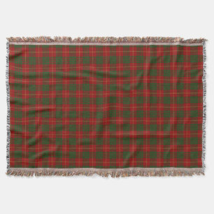 Scottish Clan Cameron Red and Green Tartan Throw Blanket