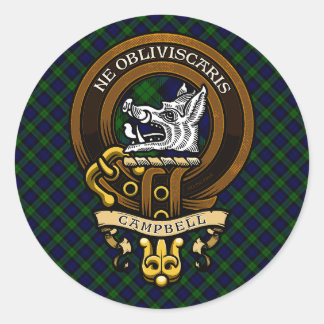 Scottish Clan Campbell Badge and Crest  Classic Round Sticker