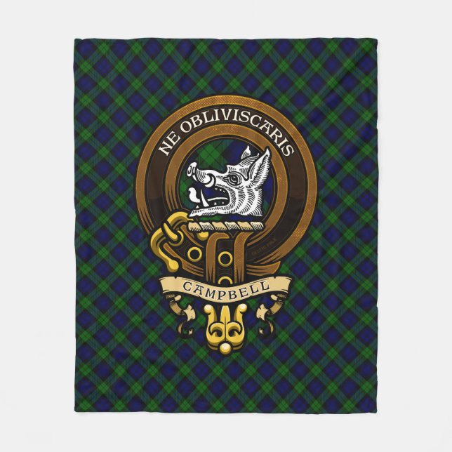 Scottish Clan Campbell Badge and Crest  Fleece Blanket (Front)