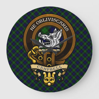Scottish Clan Campbell Badge and Crest Large Clock
