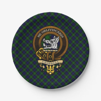 Scottish Clan Campbell Badge and Crest Paper Plate