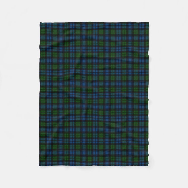 Scottish Clan Campbell Military Tartan Plaid Fleece Blanket (Front)