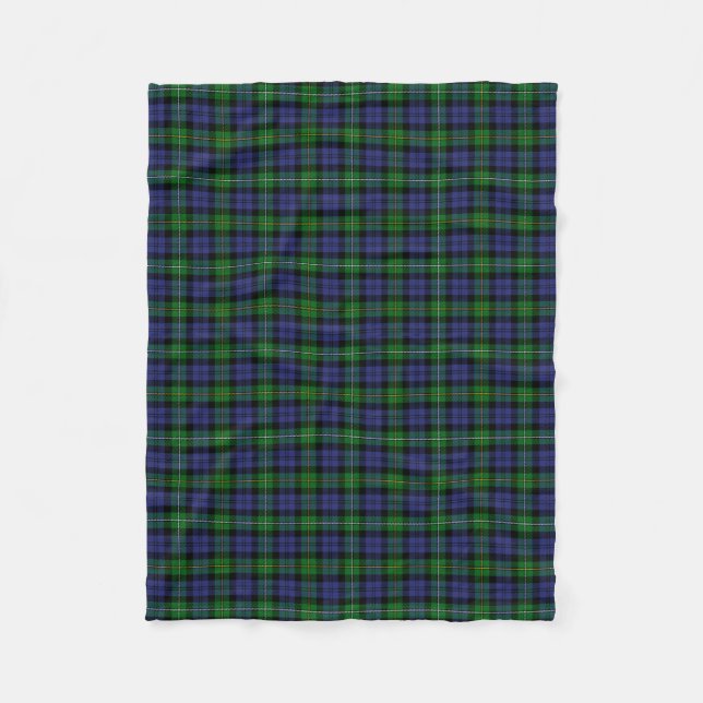 Scottish Clan Campbell of Loudoun Tartan Plaid Fleece Blanket (Front)