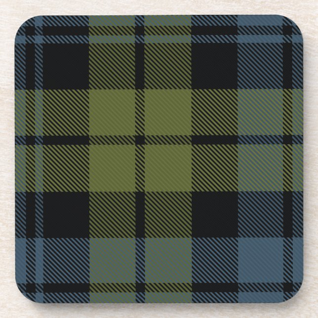 Scottish Clan Campbell Tartan Plaid Coaster (Front)