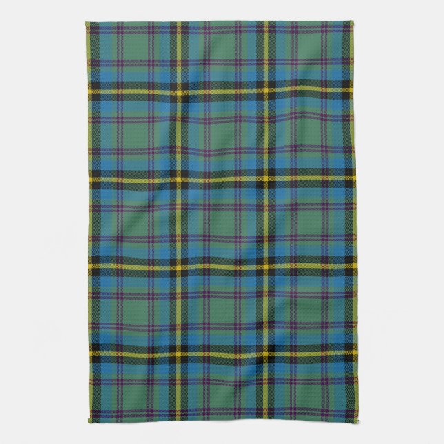 Scottish Clan Carrick Hunting Tartan Plaid Tea Towel (Vertical)