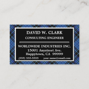 Scottish Clan Clark and Clergy Tartan Plaid Business Card