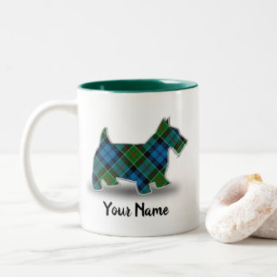 Scottish Clan Colquhoun Tartan Scottish Terrier Two-Tone Coffee Mug