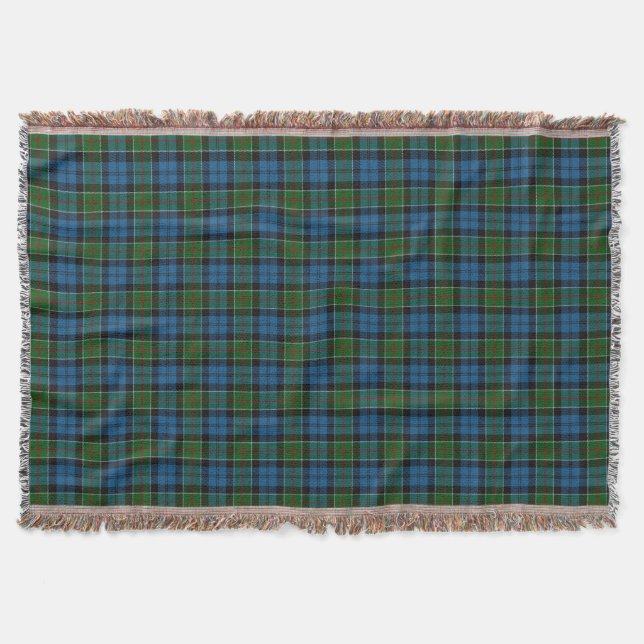 Scottish Clan Colquhoun Tartan Throw Blanket (Front)