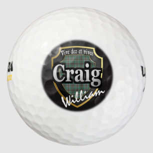 Scottish Clan Craig Personalise Your Name Golf Balls