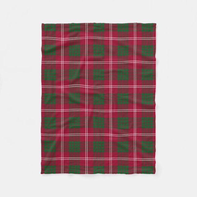 Scottish Clan Crawford Tartan Plaid Fleece Blanket (Front)