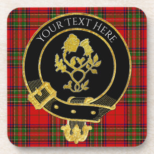 Scottish Clan Crest Rose Thistle Coaster