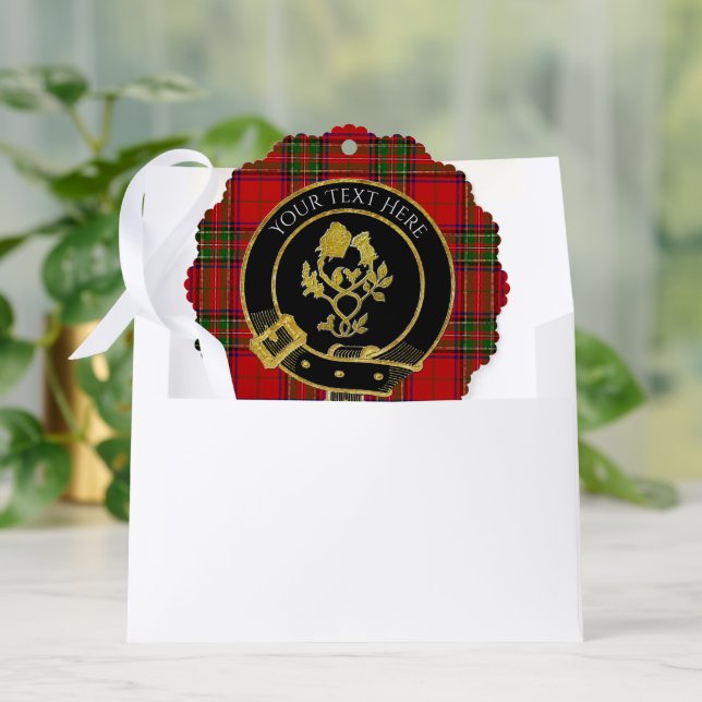 Scottish Clan Crest Rose Thistle Tartan Ornament  (Envelope)