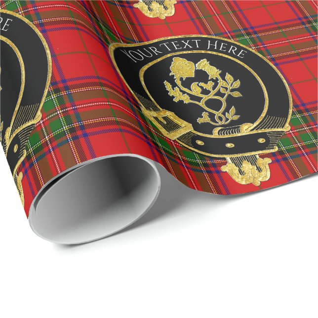 Scottish Clan Crest Rose Thistle Wrapping Paper (Roll Corner)