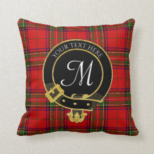 Scottish Clan Crest Tartan Monogram Cushion