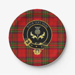 Scottish Clan Crest Thistle Tartan Paper Plate