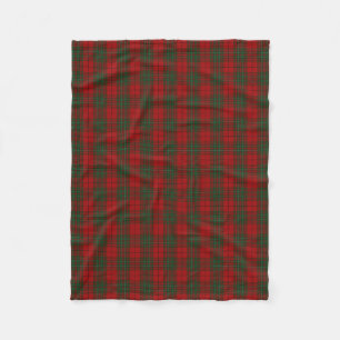 Scottish Clan Cumming Cummings Red Green Tartan Fleece Blanket
