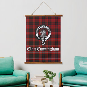Scottish Clan Cunningham Crest Badge  Hanging Tapestry