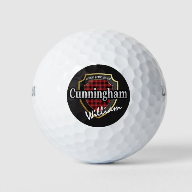 Scottish Clan Cunningham Personalise Your Name Golf Balls (Front)