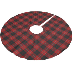 Scottish Clan Cunningham Red Black Tartan Brushed Polyester Tree Skirt