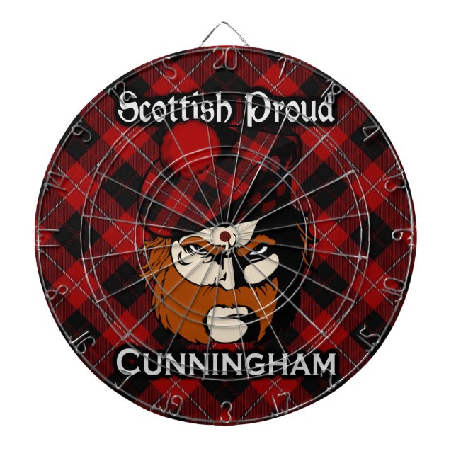 Scottish Clan Cunningham Tartan Dartboard (Front)