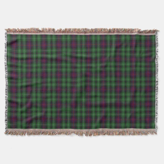 Scottish Clan Cunningham Tartan Plaid Throw Blanket (Front)