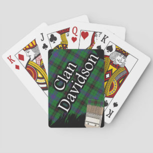 Scottish Clan Davidson Tartan Paint Brush Playing Cards