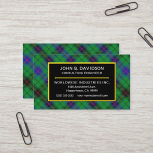 Scottish Clan Davidson Tartan Plaid Business Card